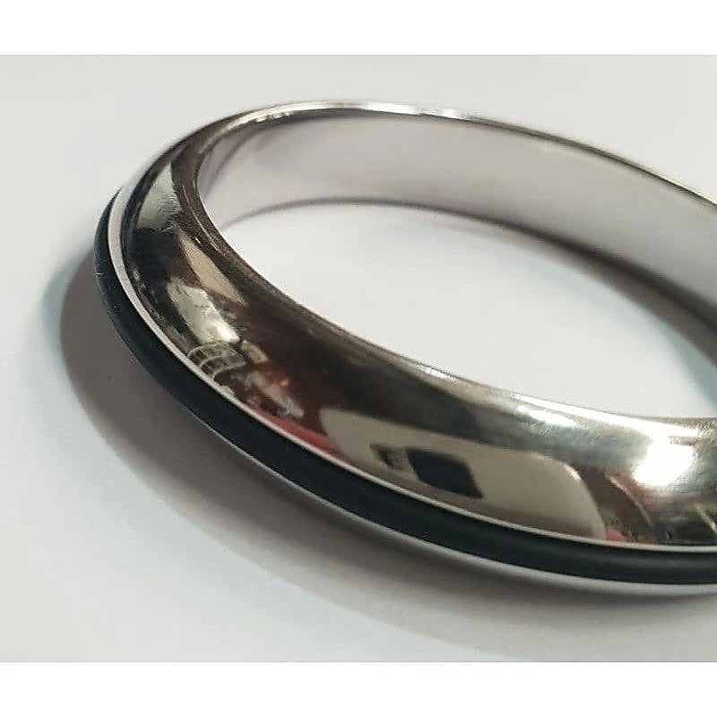 Burn The Rubber Steel Cock Ring By Hell'S Couture - Cock Rings