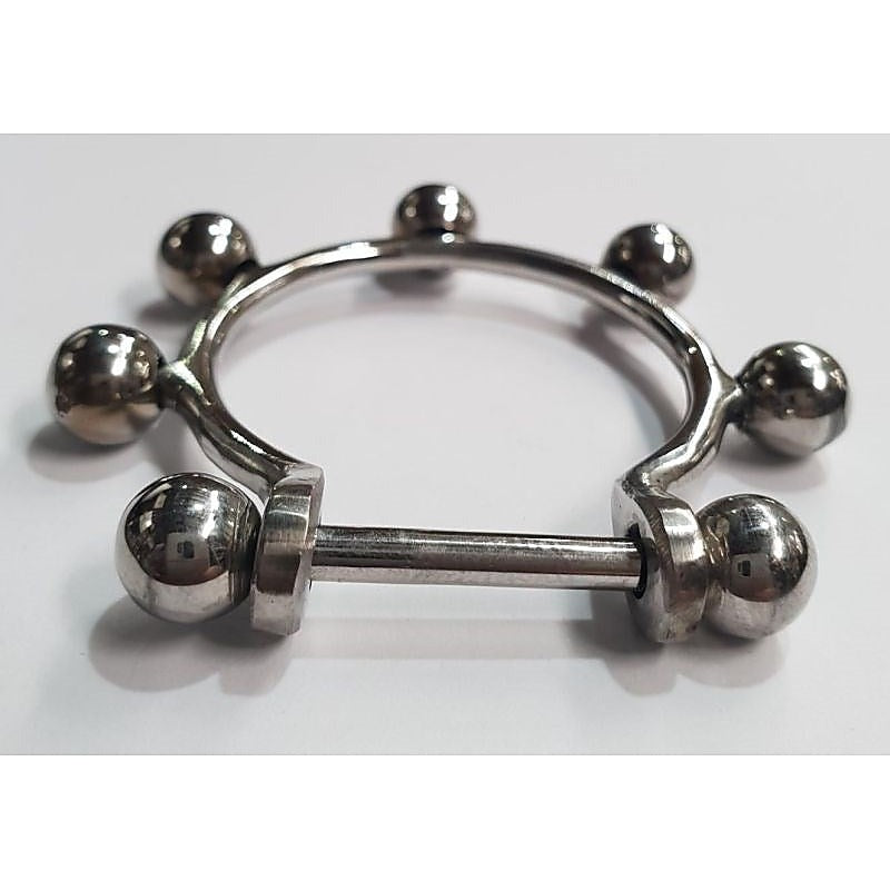 Sogou Frenulum Loop With 7 Barbells By Hell'S Couture - Cock Rings