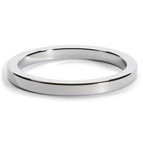 Square Edged Steel Cock Ring 8Mm By Hell'S Couture - Cock Rings