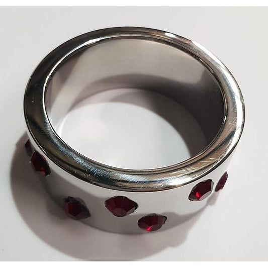 Staggered Ruby Encrusted Cock Ring - Cock Rings