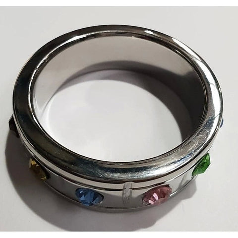 Jewelled Brick Steel Cock Ring By Hell'S Couture - Cock Rings