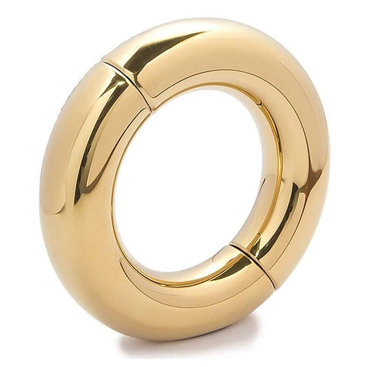 Oval Ball Metal Stretcher Gold By Hell'S Couture - Ball and Cock Toys