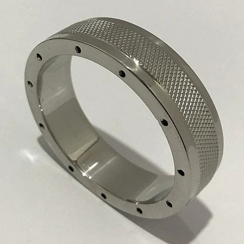 Cool & Knurl Steel Cock Ring By Hell'S Couture - Cock Rings