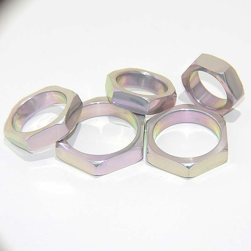 Aluminium Hexagonal Cock Ring By Hell'S Couture - Cock Rings