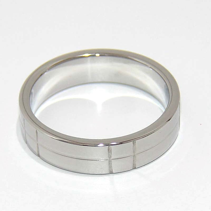 Steel Grooved Cock Ring By Hell'S Couture - Cock Rings