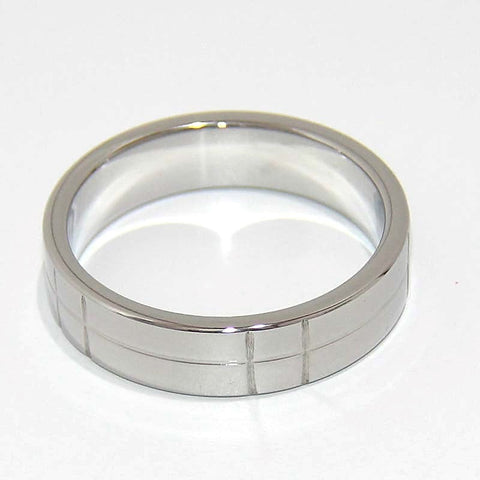 Steel Grooved Cock Ring By Hell'S Couture - Cock Rings