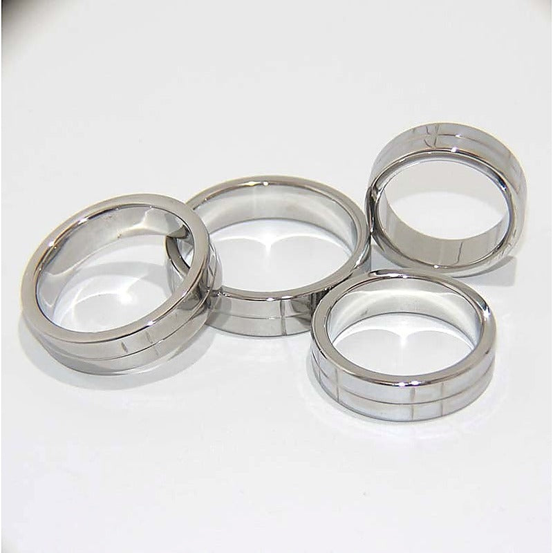 Steel Grooved Cock Ring By Hell'S Couture - Cock Rings