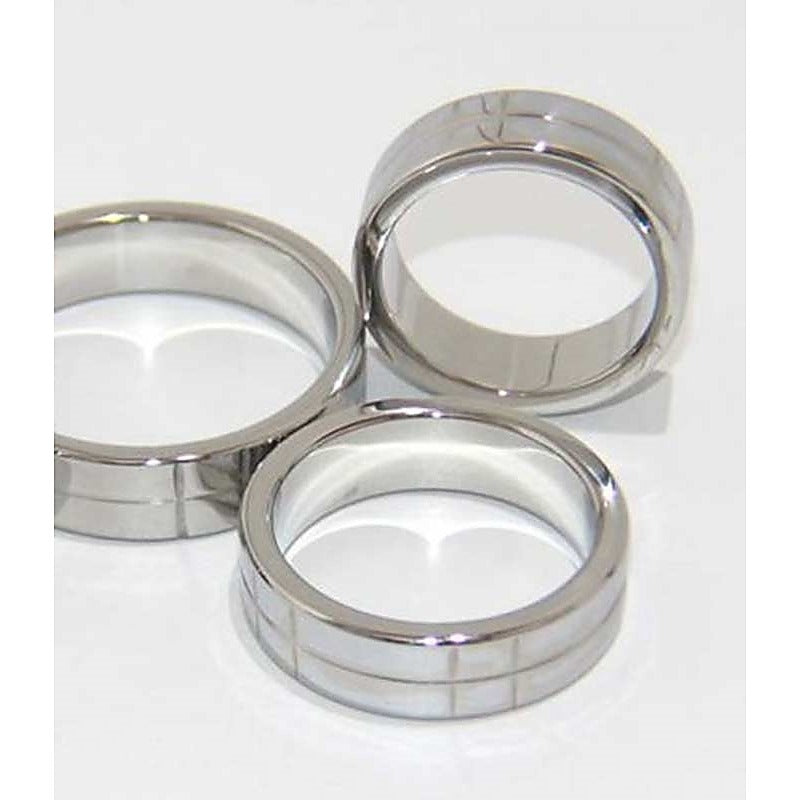 Steel Grooved Cock Ring By Hell'S Couture - Cock Rings