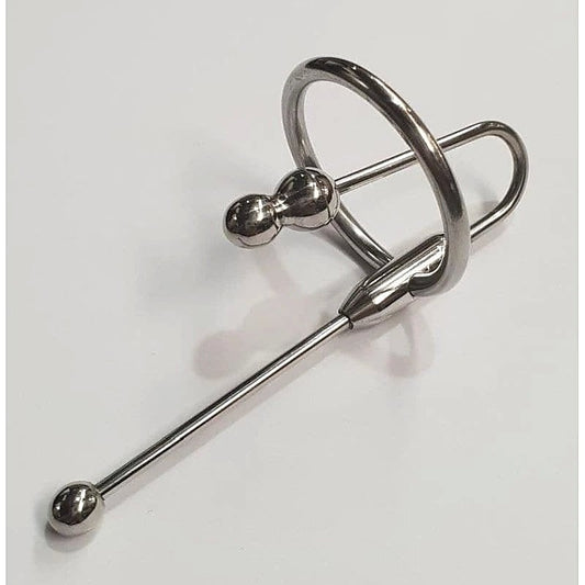 Double Up Steel Penis Plug & Ring XL - Penis Plugs
