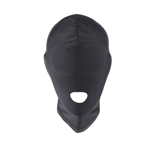 Love In Leather Lycra BDSM Hood With Mouth Opening - Bondage Hoods