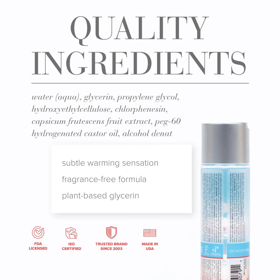 System JO H20 Water Based Warming Lubricant 30ml - - Water Based Lubes