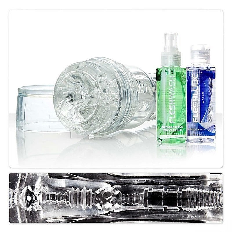 Fleshlight GO Torque Mens Masturbator and Lubricant Combo Pack Ice - Masturbators and Strokers