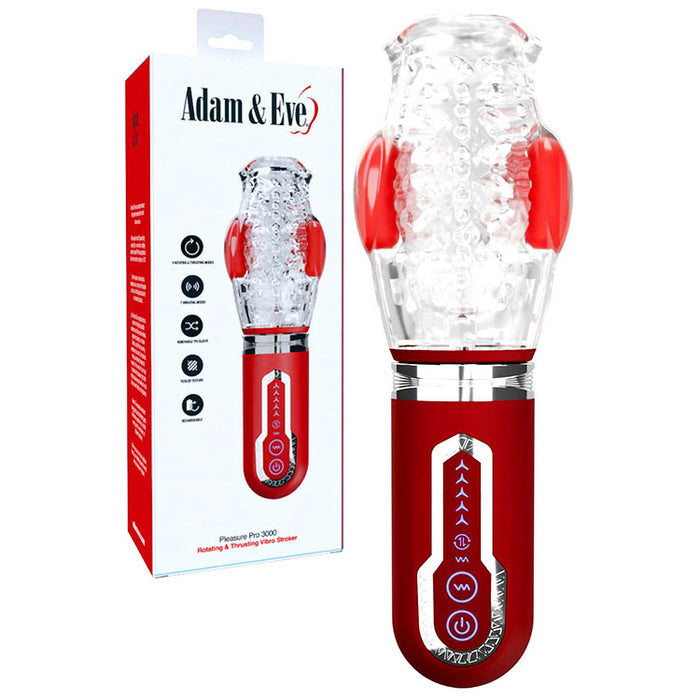 Adam & Eve PLEASURE PRO 3000 Thrusting & Rotating Stroker - - Masturbators and Strokers