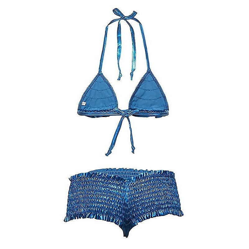 Ruffle Bikini Top And Smocked Booty Shorts By Leg Avenue - Bras and Bra Sets