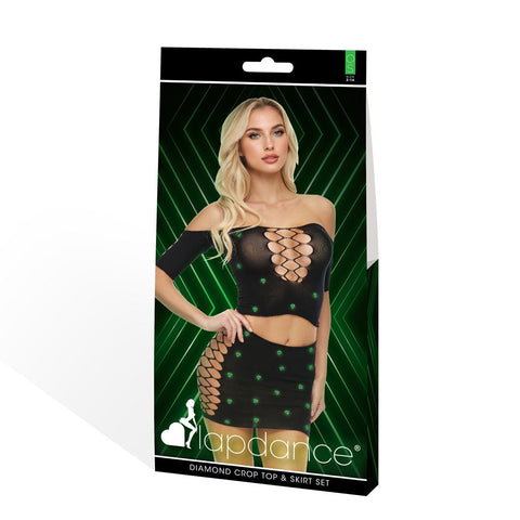 Xgen LAPDANCE Diamond Womens Crop Top & Skirt Set OS