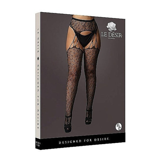 Suspender Leopard Pantyhose By Shots Toys - Hosiery