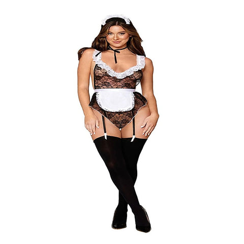 French Maid Flirt Costume Set By Dream Girl Lingerie - Fancy Dress Ups