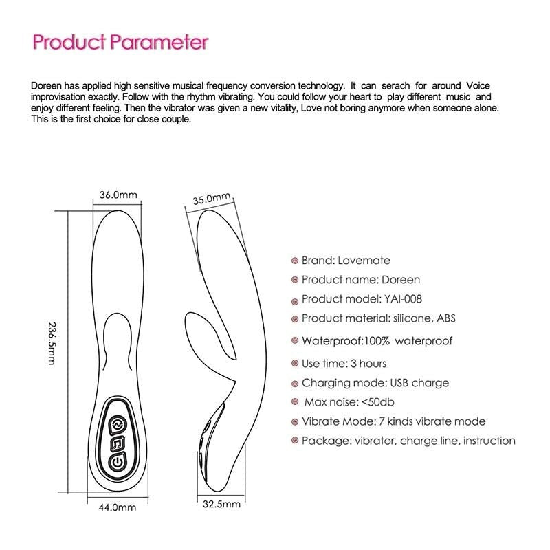 Lovemate Doreen Rabbit Music Vibe - Rabbit Vibrators