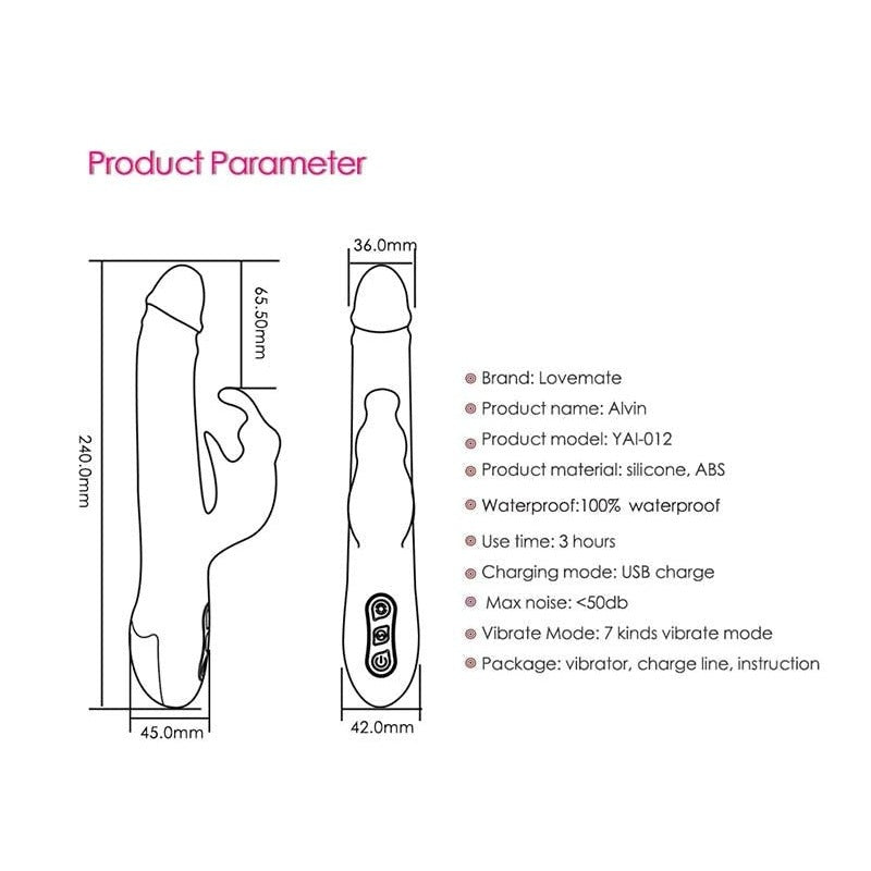 Lovemate Alvin Rotating Rabbit Vibe - Rabbit Vibrators