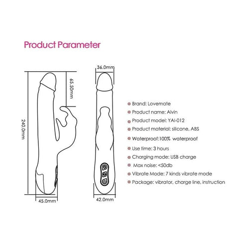 Lovemate Alvin Rotating Rabbit Vibe - Rabbit Vibrators