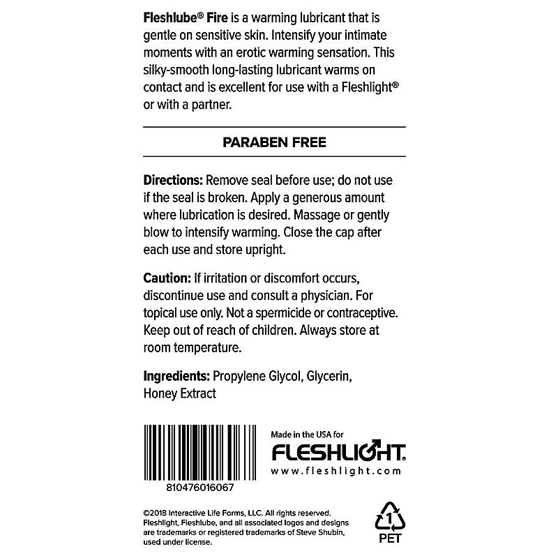 Fleshlube Fire Water Based Lubricant By Fleshlight - Water Based Lubes
