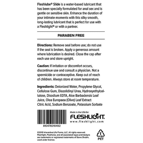 Fleshlube Slide Water Based Anal Lubricant By Fleshlight - Water Based Lubes