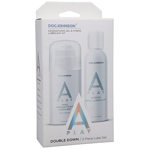A-Play Double Down 2-Piece Set By Doc Johnson - Anal Lubes