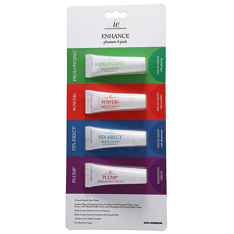 4 Pack Enhance Pleasure Creams By Doc Johnson - Delay and Excite Sprays