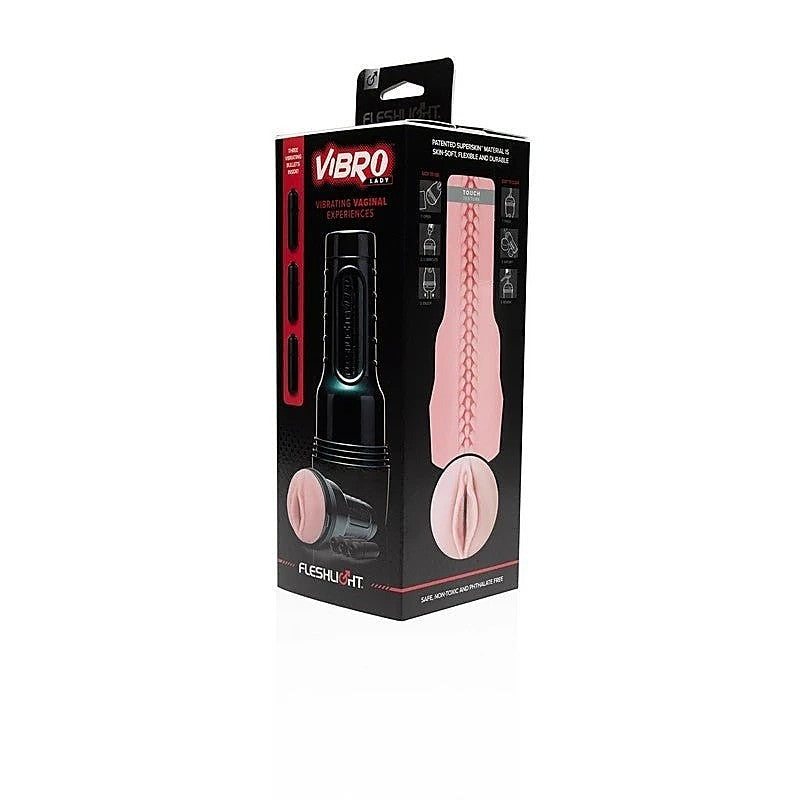 Fleshlight Vibro Pink Lady Touch Realistic Vagina Stroker - Masturbators and Strokers