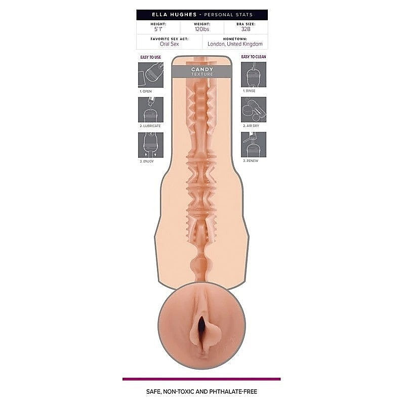 Fleshlight Girls Ella Hughes Candy Mens Pleasure Stroker - Realistic Butts And Vaginas