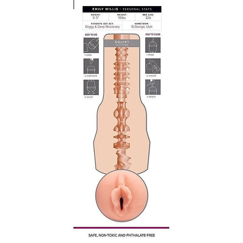 Fleshlight Girls Emily Willis Squirt Realistic Male Stroker Device - Masturbators and Strokers