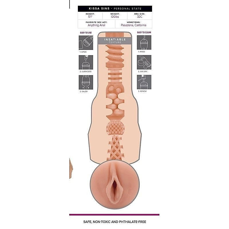Kissa Sins Insatiable by Fleshlight - Fleshlight Male Masturbators