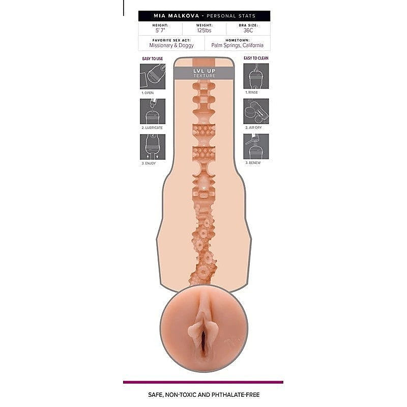 Mia Malkova Lvl Up Masturbator Sleeve By Fleshlight - Fleshlight Male Masturbators