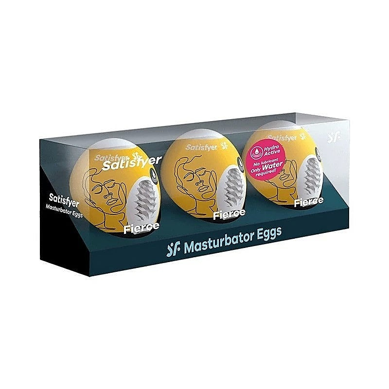 Fierce 3 Pack Male Masturbator Eggs By Satisfyer - Masturbators and Strokers