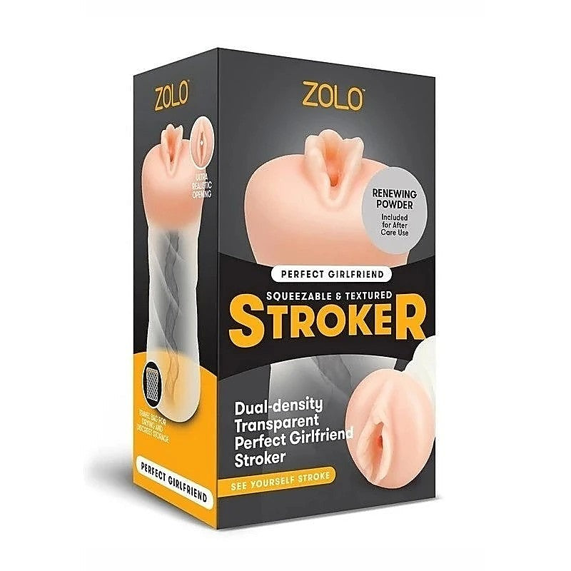 ZOLO Perfect Girlfriend - Transparent, Dual-Density Stroker for Delightful Solo Pleasure - Masturbators and Strokers