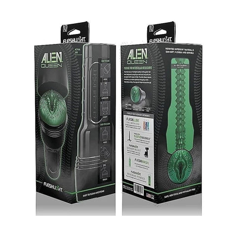 Fleshlight Freaks Alien Queen Green Metallic Mens Masturbator - Realistic Butts And Vaginas