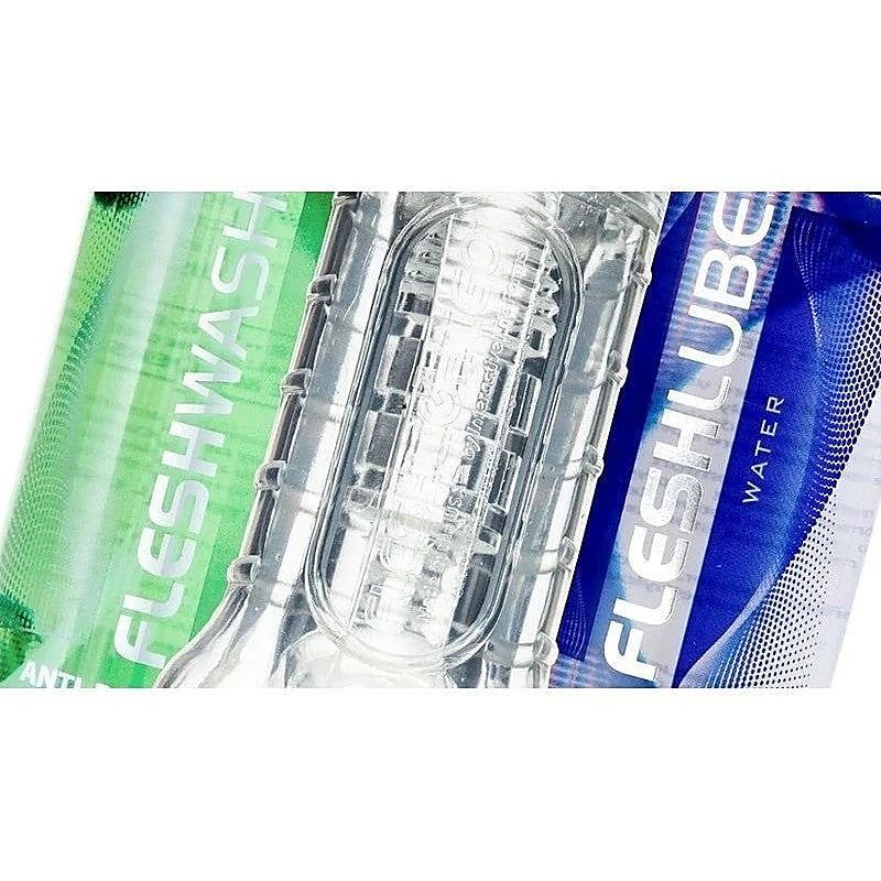 Fleshjack GO Torque Combo Pack Ice Masturbator and Lubricant - Masturbators and Strokers