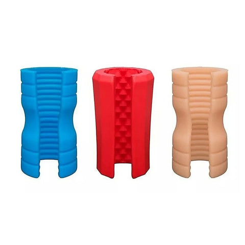 Doc Johnson Platinum The Tru Stroke Beaded Masturbator Red - Masturbators and Strokers