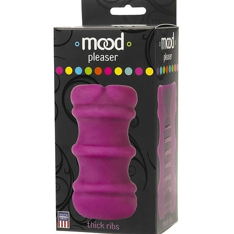 Doc Johnson Mood Pleaser Thick Ribs Mens Masturbator Purple - Masturbators and Strokers