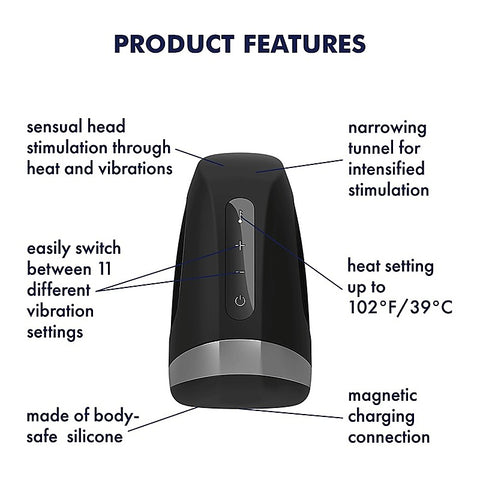 Men Heat Vibration Male Masturbator by Satisfyer - Masturbators and Strokers