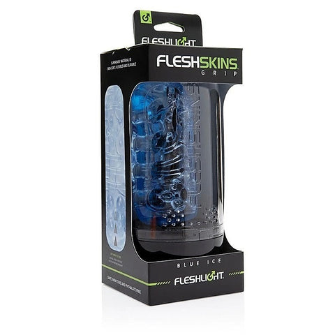 Fleshlight Fleshskins Grip Blue Ice Male Masturbator With Case - Fleshlight Male Masturbators
