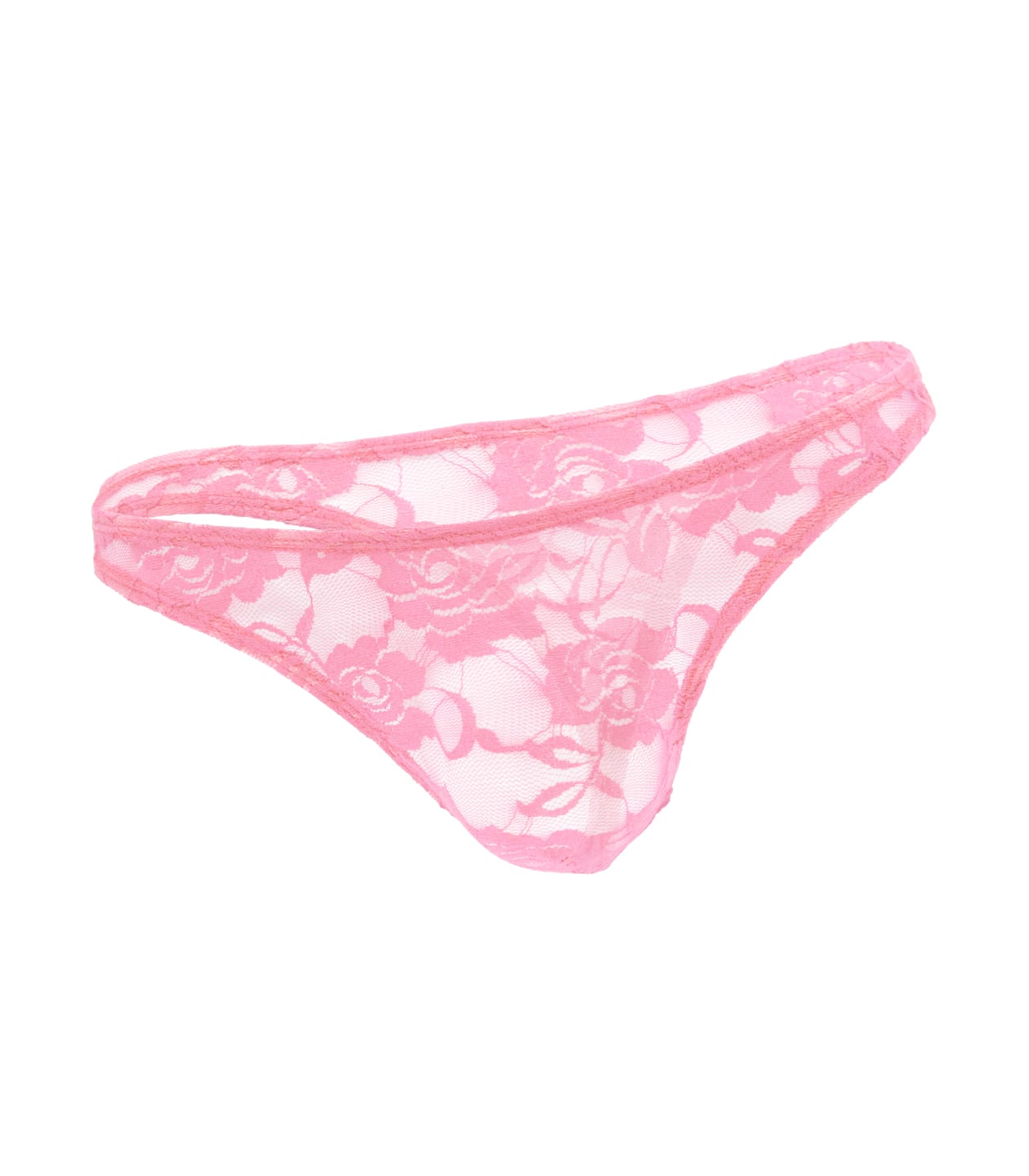 Love In Leather Mens Full Lace Sexy G-String Baby Pink - - Jocks and G-Strings