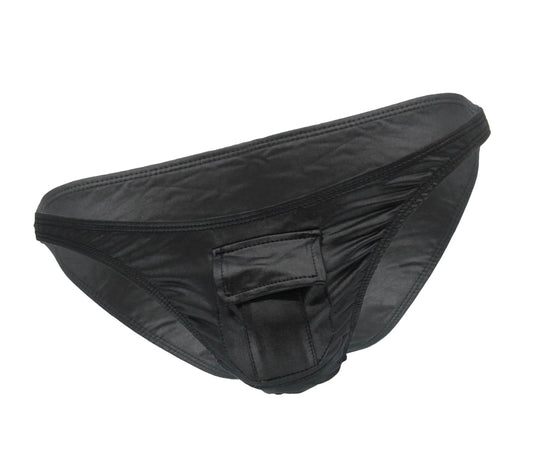 Love In Leather Mens Wet Look Front Pocket Underwear - His Fetish