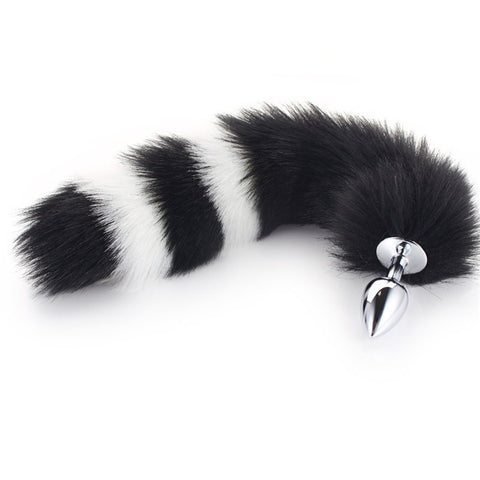 MultiColor Fox Tail Steel Anal Plug - Steel Sex Toys
