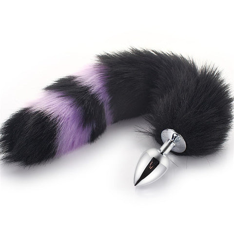 MultiColor Fox Tail Steel Anal Plug - Steel Sex Toys