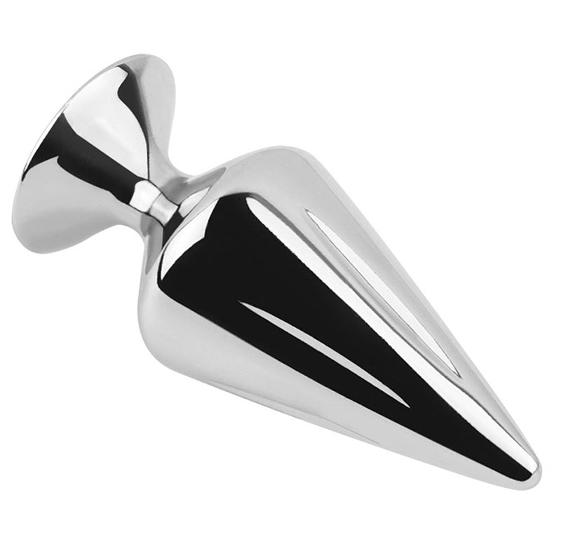 Hells Couture Cone Butt Plug With Jewelly - Steel Sex Toys