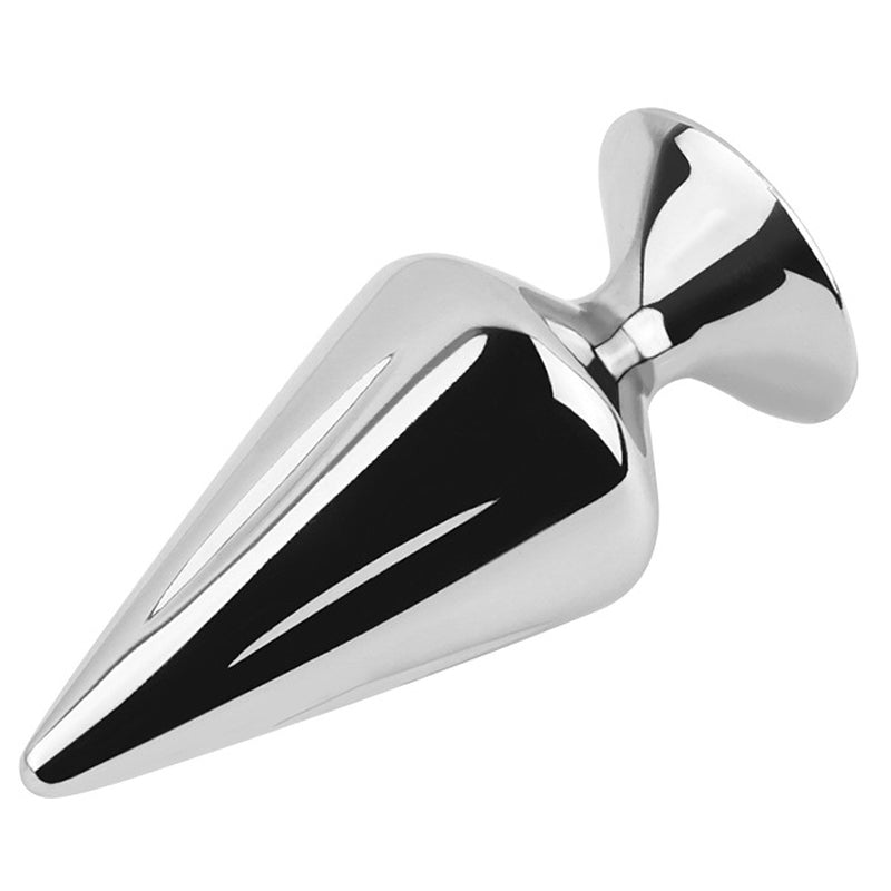 Hells Couture Cone Butt Plug With Jewelly - Steel Sex Toys