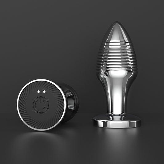 BDStyle Rechargable Remote Controlled Vibrating Steel Butt Plug - Butt Plugs