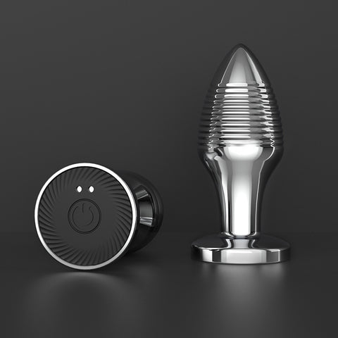 BDStyle Rechargable Remote Controlled Vibrating Steel Butt Plug - Butt Plugs