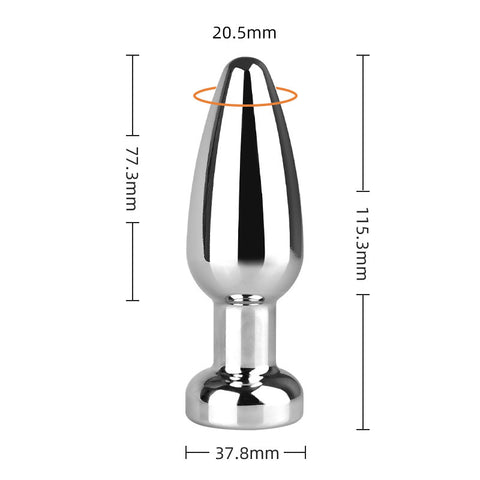 BDStyle Rechargable 10 Settings Vibrating Metal Butt Plug - Butt Plugs
